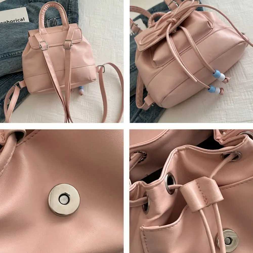 Bowknot Bow Backpack Simple Tie Large Capacity Ballet Style Shoulder Bag Travel Backpack Korean Style School Bag for Ladies Y250724
