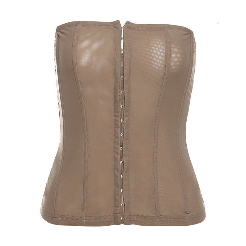 2025 Spring New Women's Solid Color Slim Street Fashion Off-Shoulder Wrap Chest Backless Vest 94f
