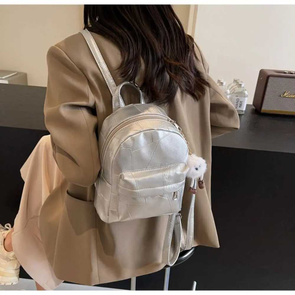 Fi Large Capacity Mini Backpacks PU Leather Waterproof Travel Bag Solid Color Students Backpack Wen Y250724