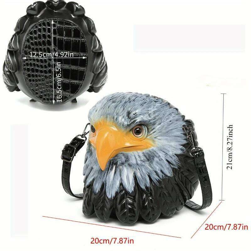 Luxurious designer The 2025 new creative, individual and retro bald eagle handbag is niche crossbody bag with a sense of animal design