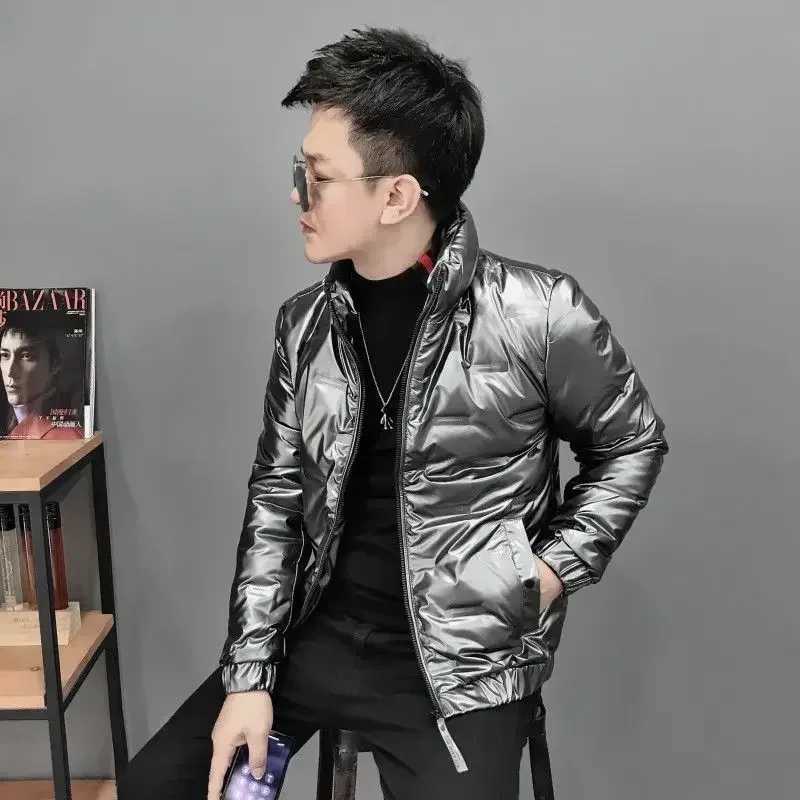 Parkas Lightweight Puffer Down Jackets for Men Slim Fit Padding Short Mens Padded Coat Glossy Fashion 2024 Korean Luxury Clothing X250725