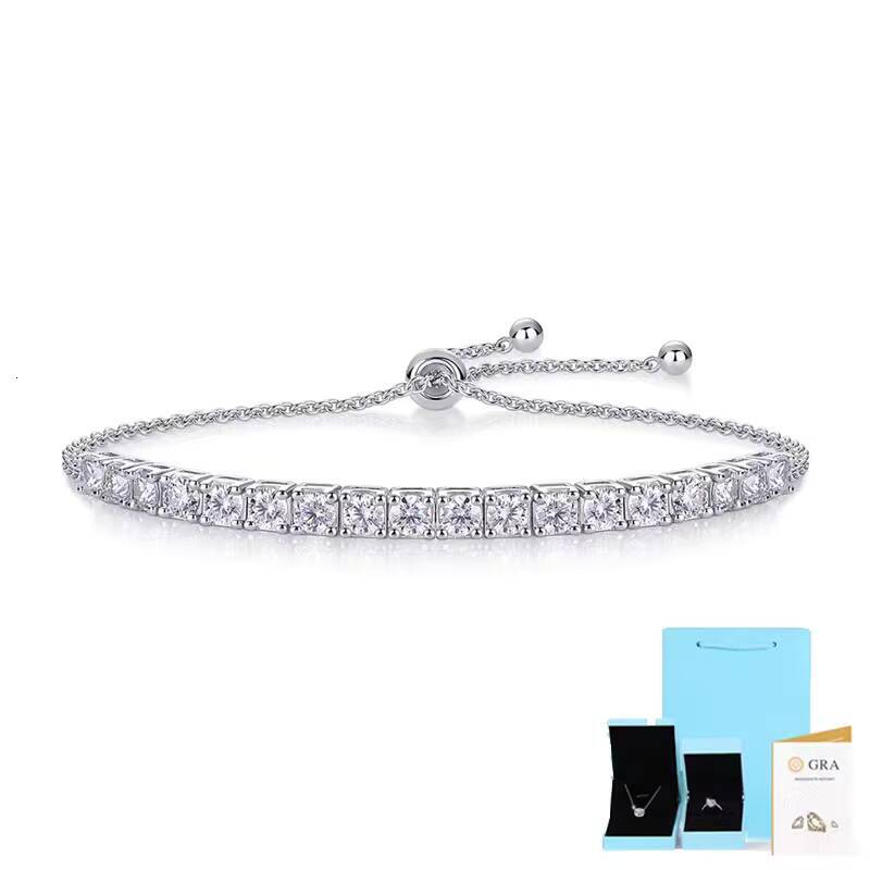 925 Sterling Silver Moissanite Tennis Bracelet 3.5ct Elegant Luxury Light Moissanite Jewelry Perfect Gift for Women
