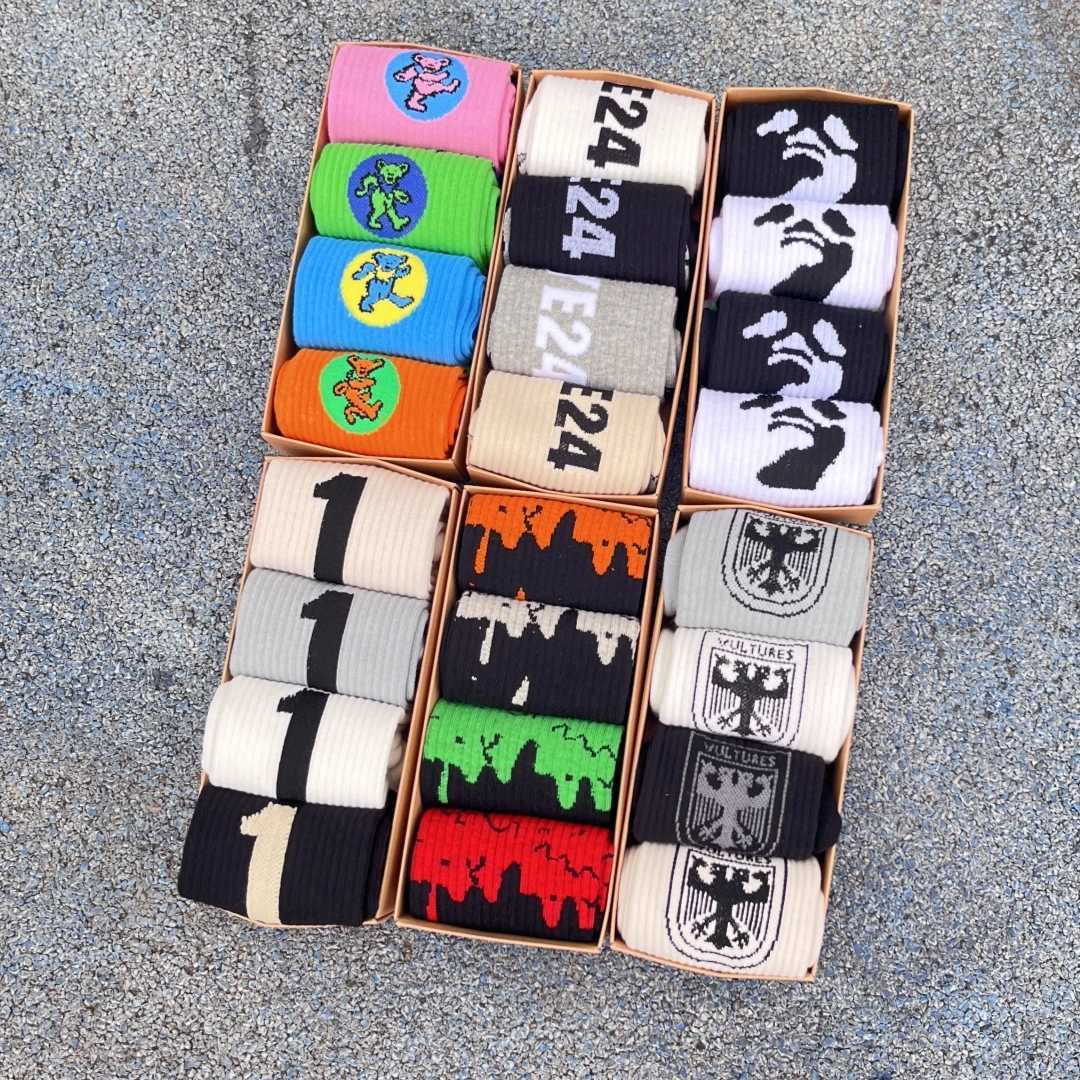 4Pairs Mens Crew Cotton Hip Hop Sports Socks X250725