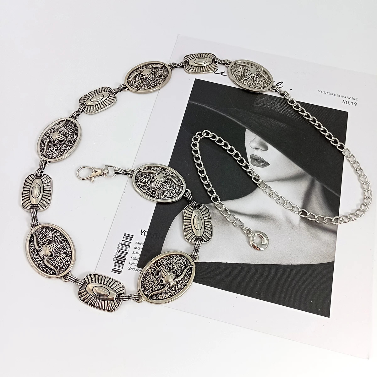 Vintage Silver Metal Waist Chain Belt Sun Bull Coins Belts For Women High Quality Punk Gothic Y2K Waistband Female 250722