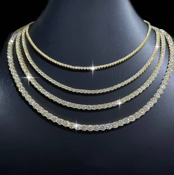 Luxury Custom GRA Moissanite Tennis Chain - 2mm/3mm/4mm/5mm/6.5mm Diameter