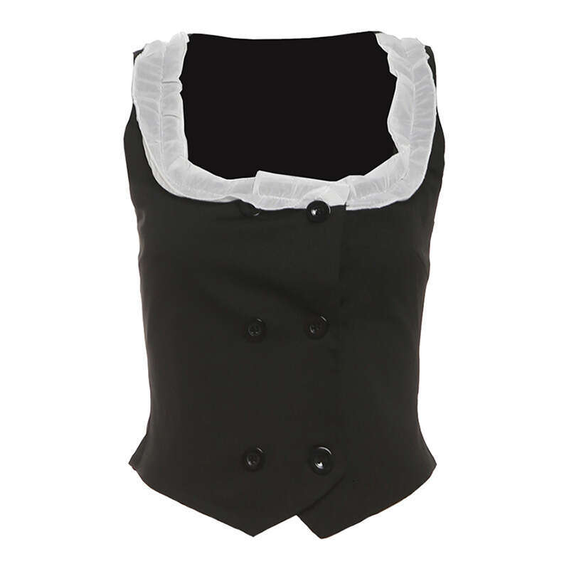2025 Spring Summer New Jennie Style Design Slim Waist Double Strap Vest for Women 8cb
