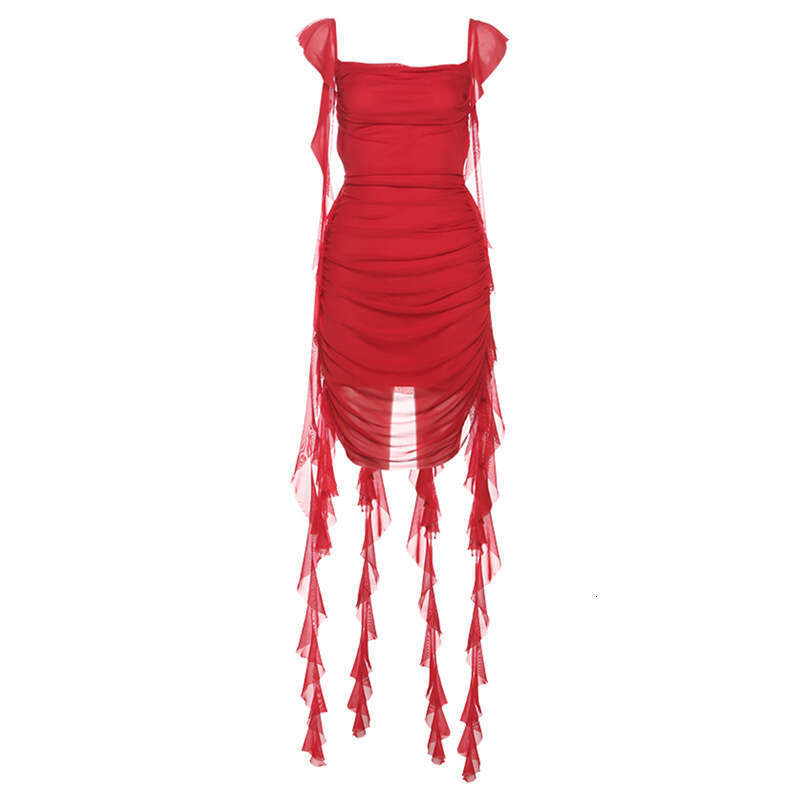 2025 Spring New Women's Solid Color Slim High Waist Fashion Strap Sleeveless Backless Dress 6ef
