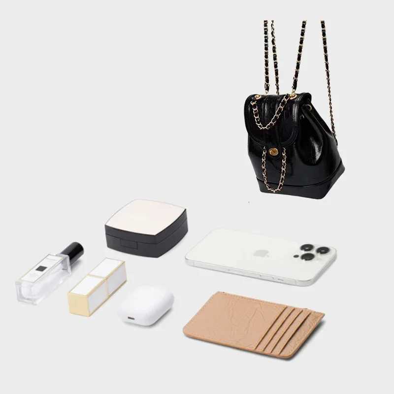 Ladies Wax Leather Chain Shoulder Bag Student Small Fragrance Style Backpack Korean Version Dual-Purpose Bag Y250725