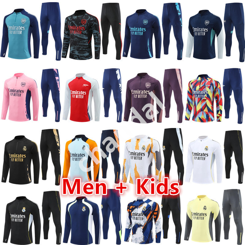 2025 2026 soccer tracksuit Arsen training suit Men and kids Madrids tracksuits sets 24 25 26 Mbappe football tracksuit kits Survetement Foot chandal futbol tuta