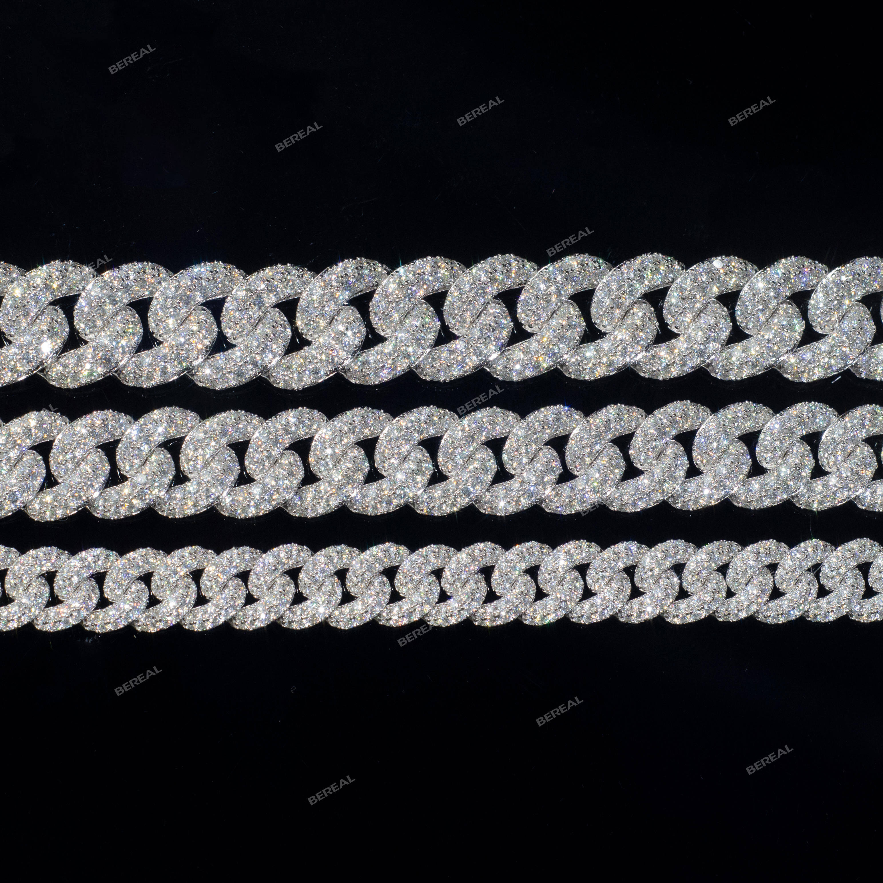 Wholesale Price 12MM Gold Plated Moissanite Cuban Chain Vvs Hot Selling Round Brilliant Cut 925 Silver Hip Hop Fine Jewelry