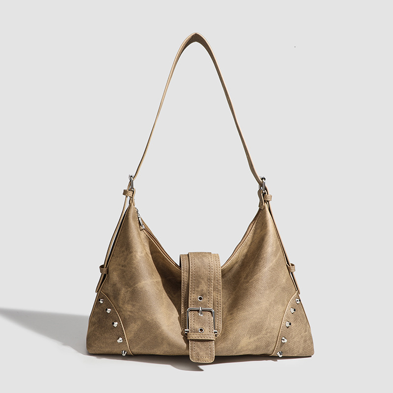 2025 autumn new spicy girl rivet handbag niche design versatile trend retro armpit bag women's shoulder bag designer bag