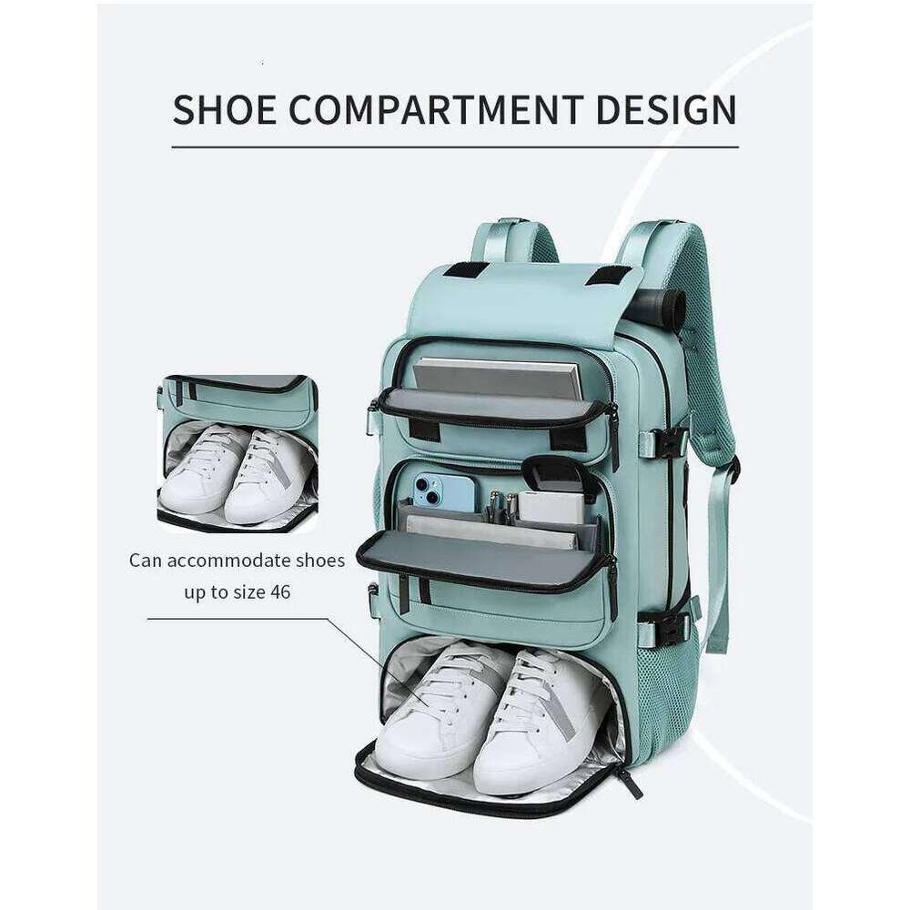 Large Boardable USB Charging Waterproof Outdoor Travel Backpack Independent Shoe Compartment 8102