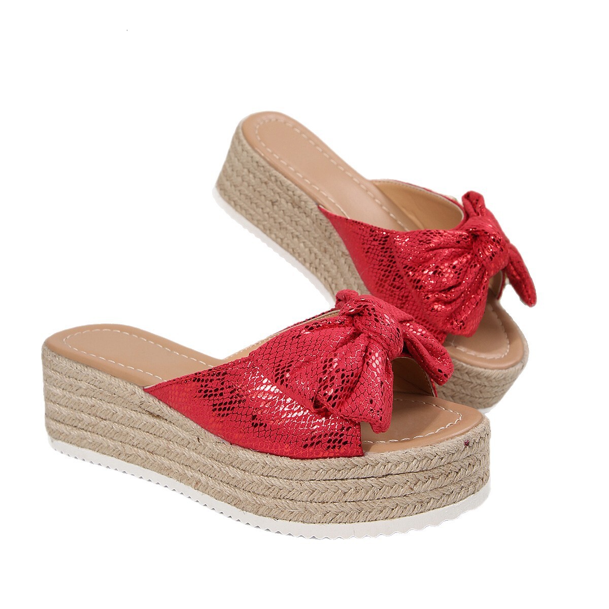 Ddmysports Platform Thick Sole Slippers Summer New Fashion One Strap Sandals Wedge Flower Beach Shoes For Women Outdoor Shoes