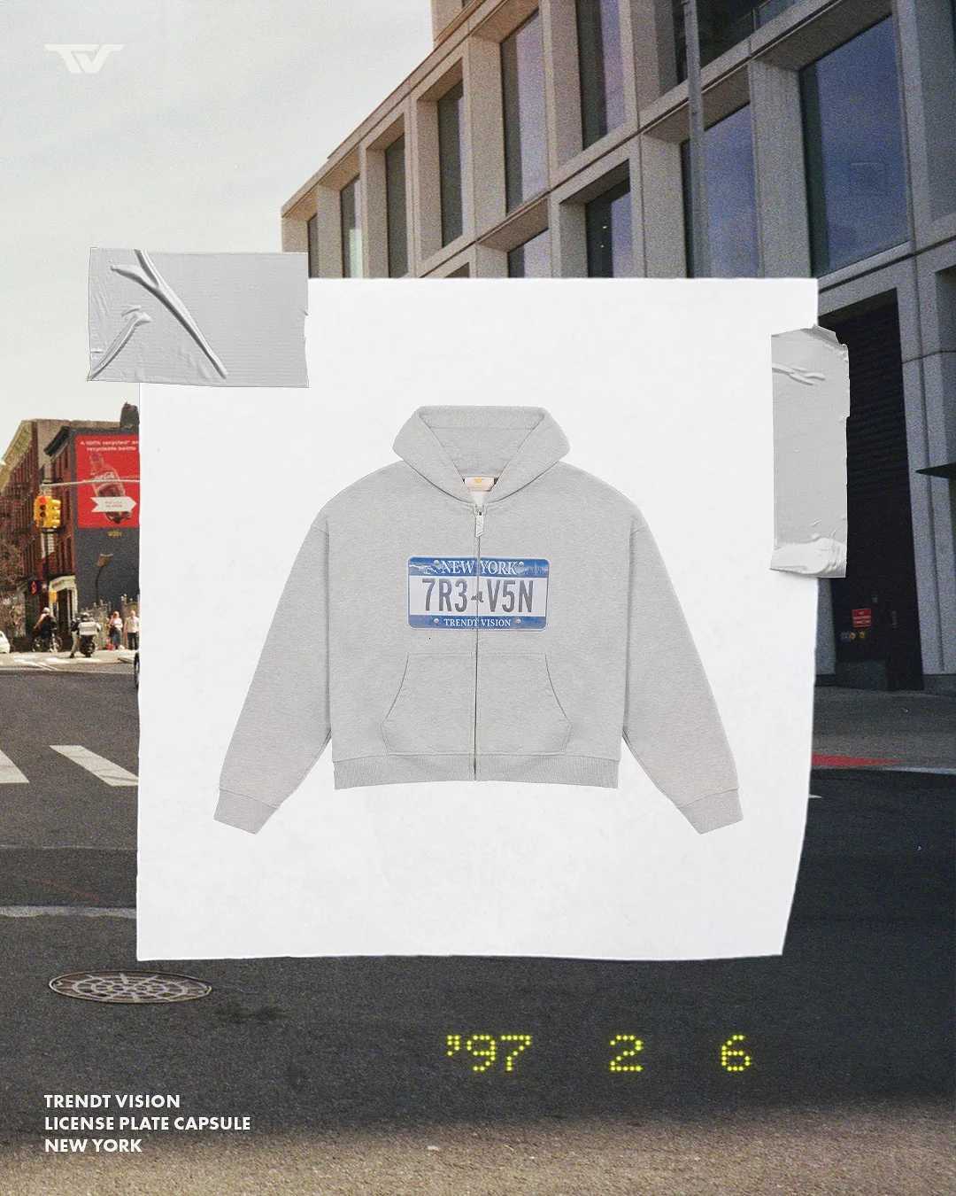 Mens Zip Up Hoodie Personalized Custom License Plate Design Streetwear Style Youth Versatile Unique Comfortable Pullover X250725
