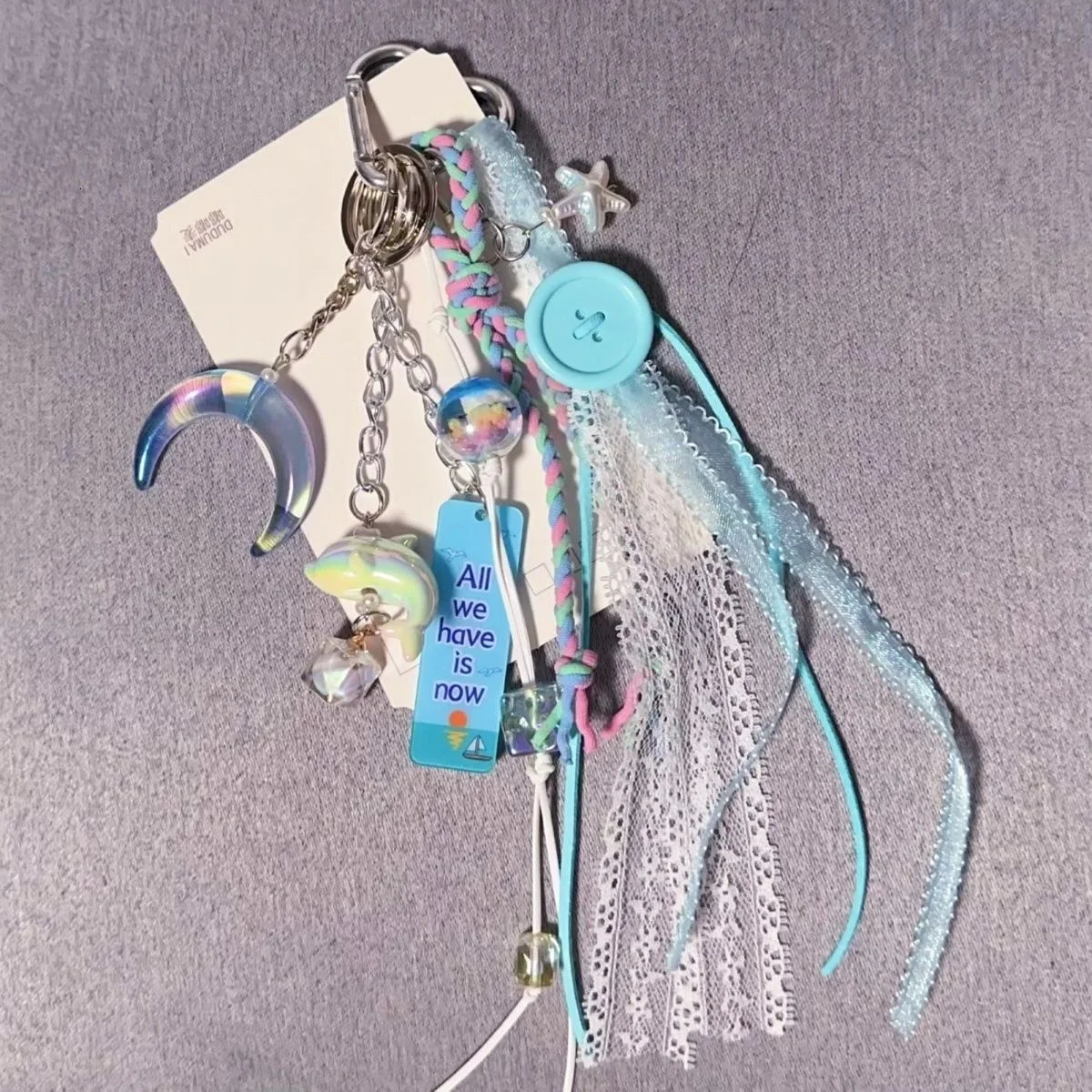 dopamine color summer atmosphere exquisite keychain girl series ins style braided rope lace same bag hanging decoration 250722