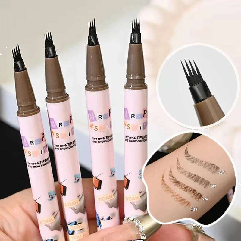 Colors Pen Waterproof 4 Fork Tip Eyebrow Tattoo Cosmetic Long Lasting Natural Dark Brown Liquid Eye Brow Pencil X250725