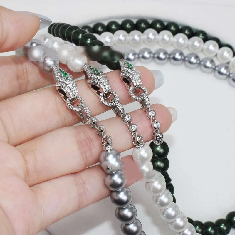 High-end S Pure Sier Spirit Year of Dragon Snake Farewell to Old and Welcome the New Mother-of-Pearl Necklace for Women