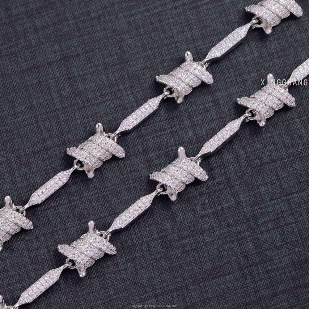 RTS VVS Mossanite S Sier Hip Hop for Men Women 100% Pass Tester Iced Out Moissanite Cuban Link Bracelet