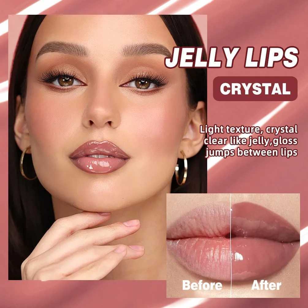 Crystal Dark Brown Mirror Water Lip Gloss Nude Lip Glaze Transparent Glass Oil Waterproof Liquid Lipstick Clear Tint MakeupXJ250724