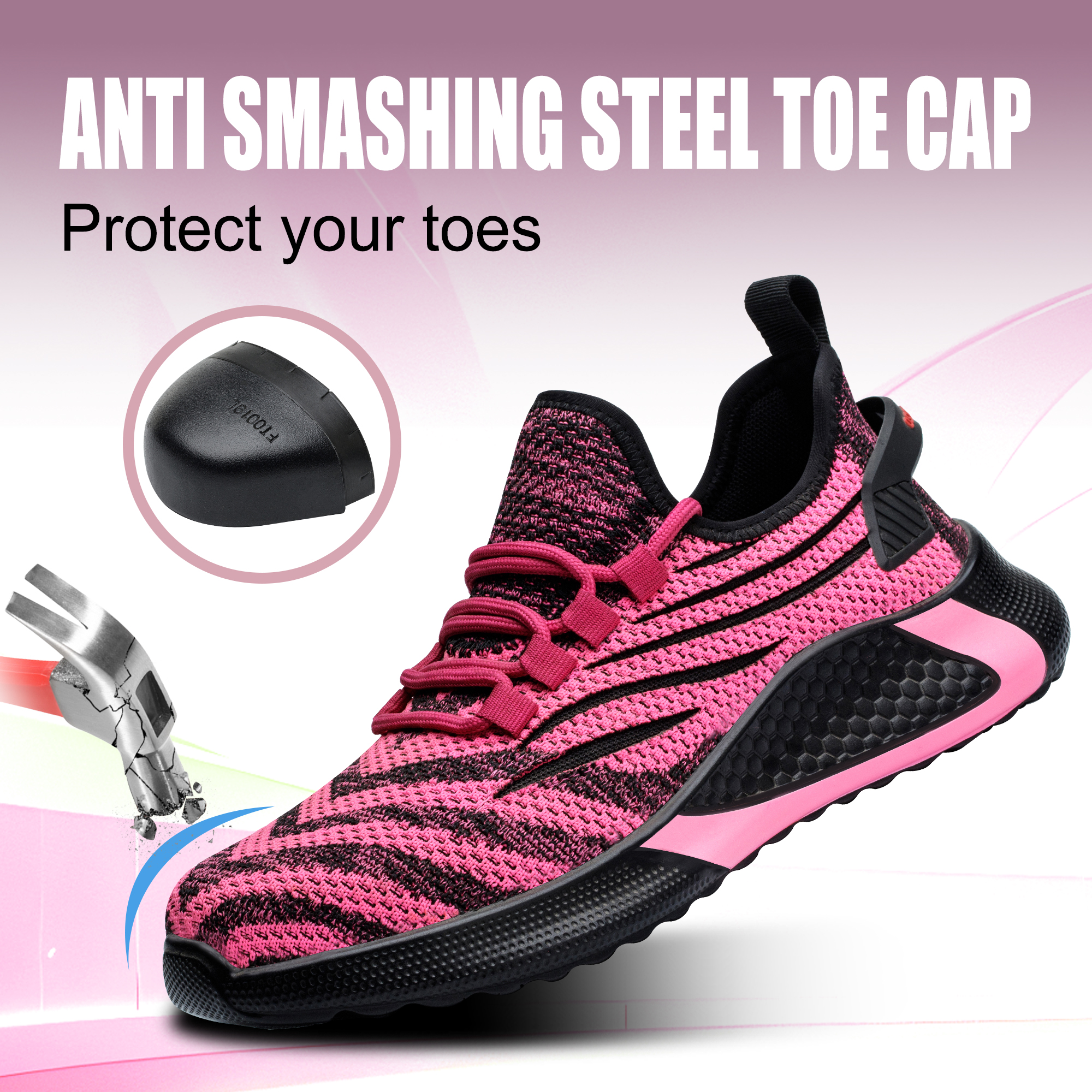 Anti-puncture steel toe safety shoes work shoes men and women lightweight safety work boots breathable sports safety shoes F55