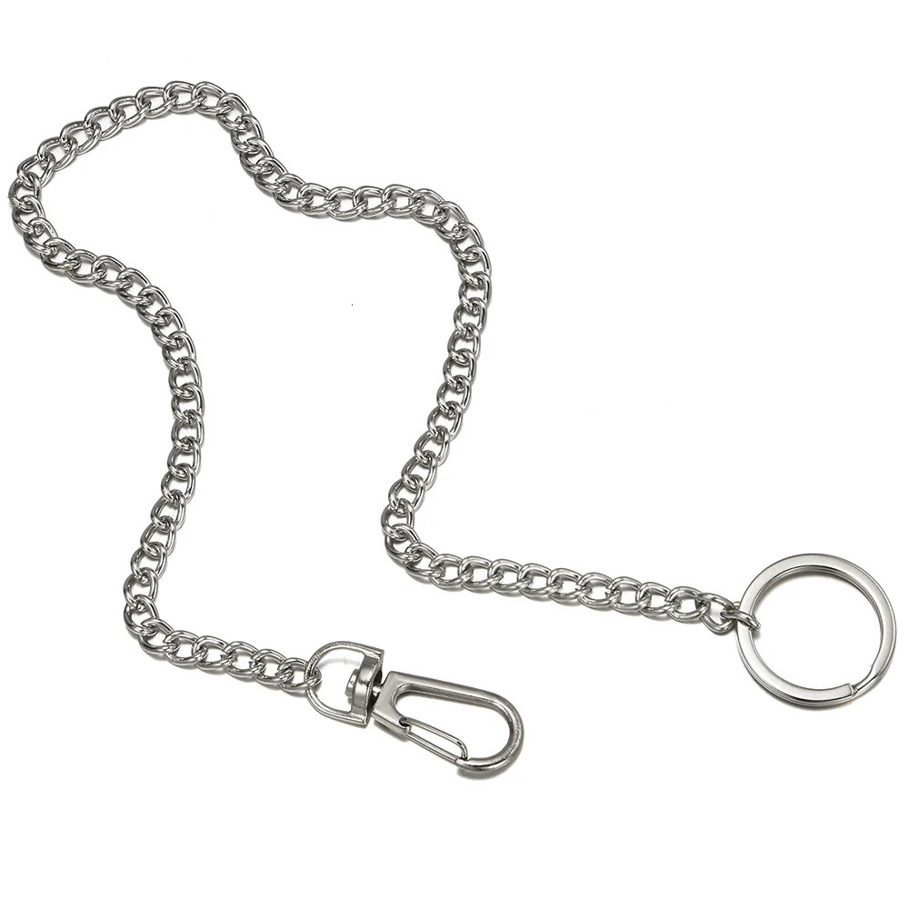 High Quality 23cm Long Metal Keyring Keychain Chain Hipster Pant Jean Key Wallet Belt Ring Clip Mens HipHop Jewelry 250722