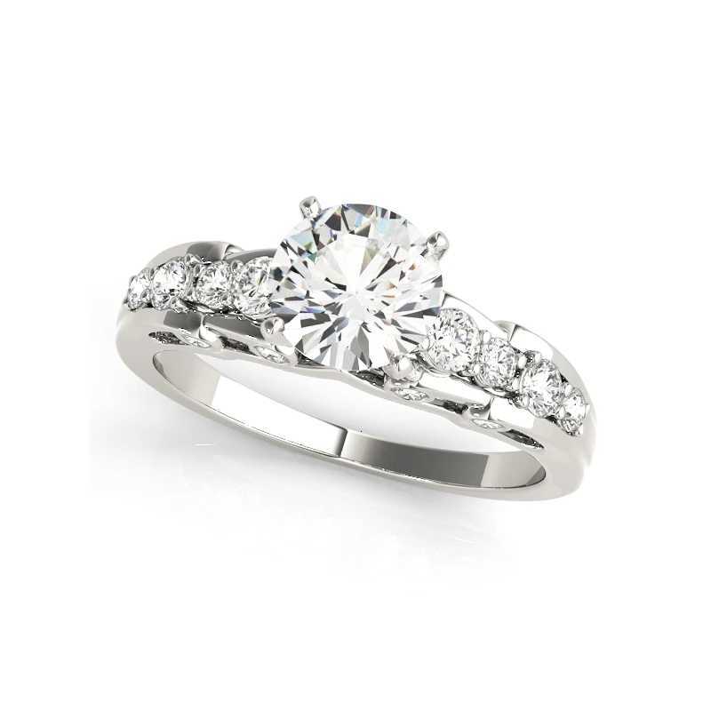 925 Womens Silver Ring Set 1 Ct Round Moissanite Diamond Wedding Ring Engagement Gift W250417