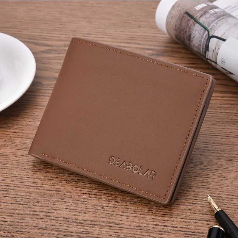 Short Mens Wallet Classic Pocket Photo Holder Small Mens Wallet Quality PU Leather Card Holder Matte Leather Mens Wallet Z250725