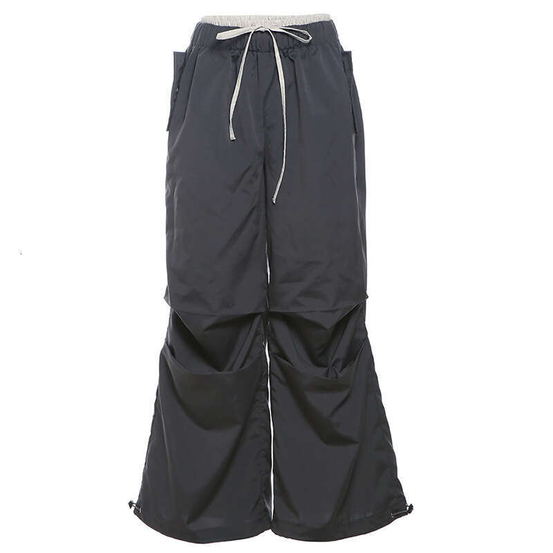 2024 Summer New Women's Solid Color Halter Neck Tank Top High Waist Loose Long Pants Set 569