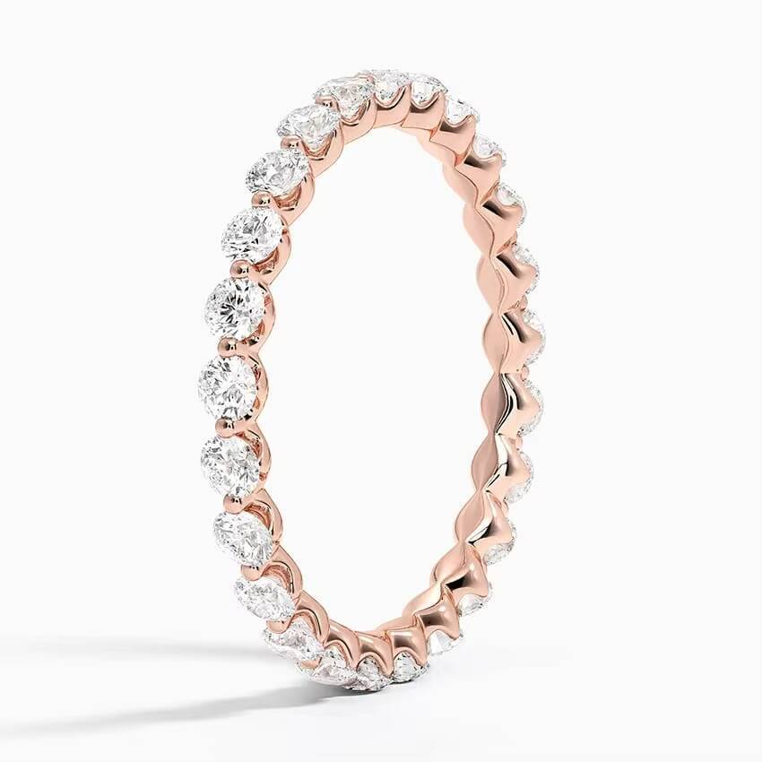 Premium Quality Round Cut Moissanite Diamond Eternity Wedding Ring Perfect For Stacking Anniversary Wear Jewelry