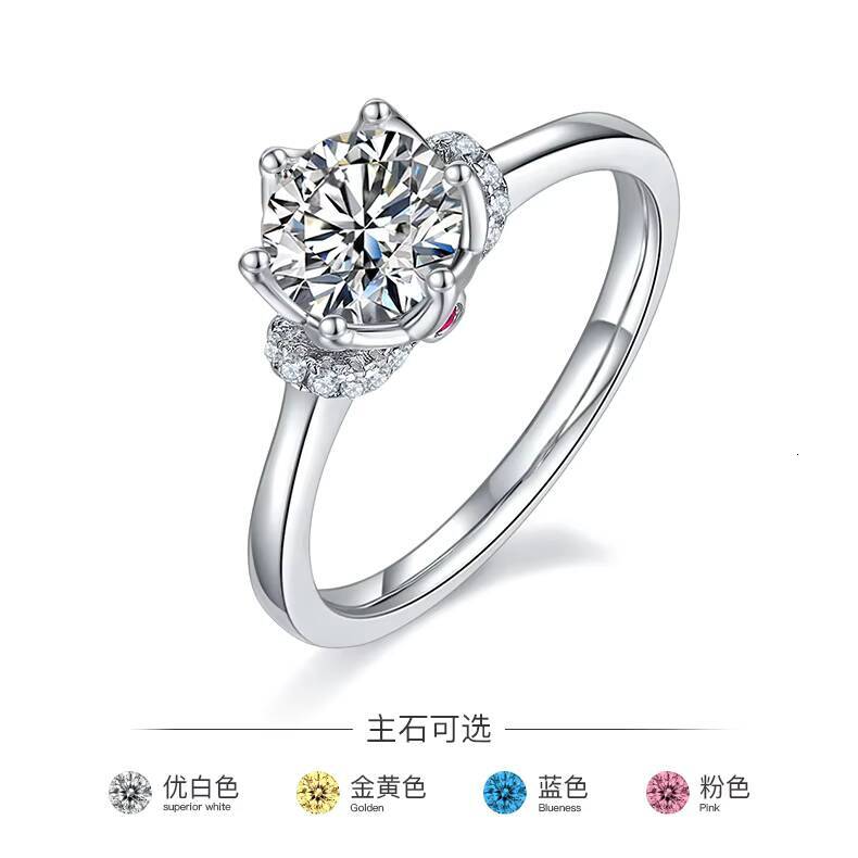 2024 Hot Sale 925 Sterling Silver D Color VVS Moissanite Diamond Rings for Women Exclusive Collection
