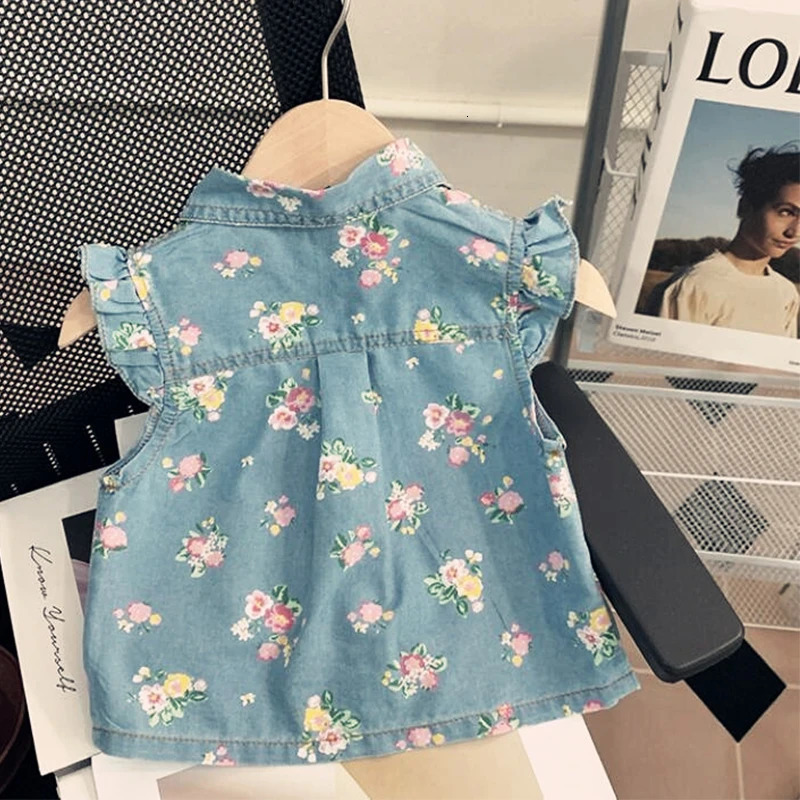 Baby Girl Clothes Korean Style Kids Daily Print Denim Suits Summer 2 Pieces Short SleeveShorts Tracksuits Children Sets 250725