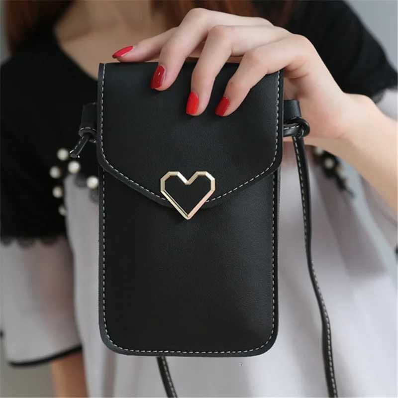 Transparent Touch Screen Cell Phone Purse Smartphone Wallet Shoulder Strap Handbag PU Leather Casual Crossbody Bags Women Z250725