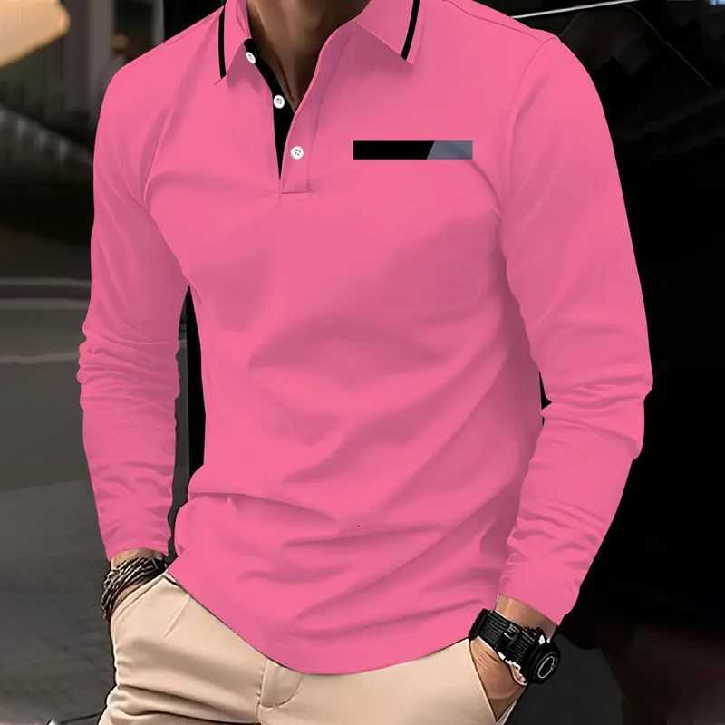 100% Polyester Elasticity Comfortable Polo Shirt Men Long Sleeve Polo Shirt Men Casual Fashion Golf Polo Shirt XJ250725
