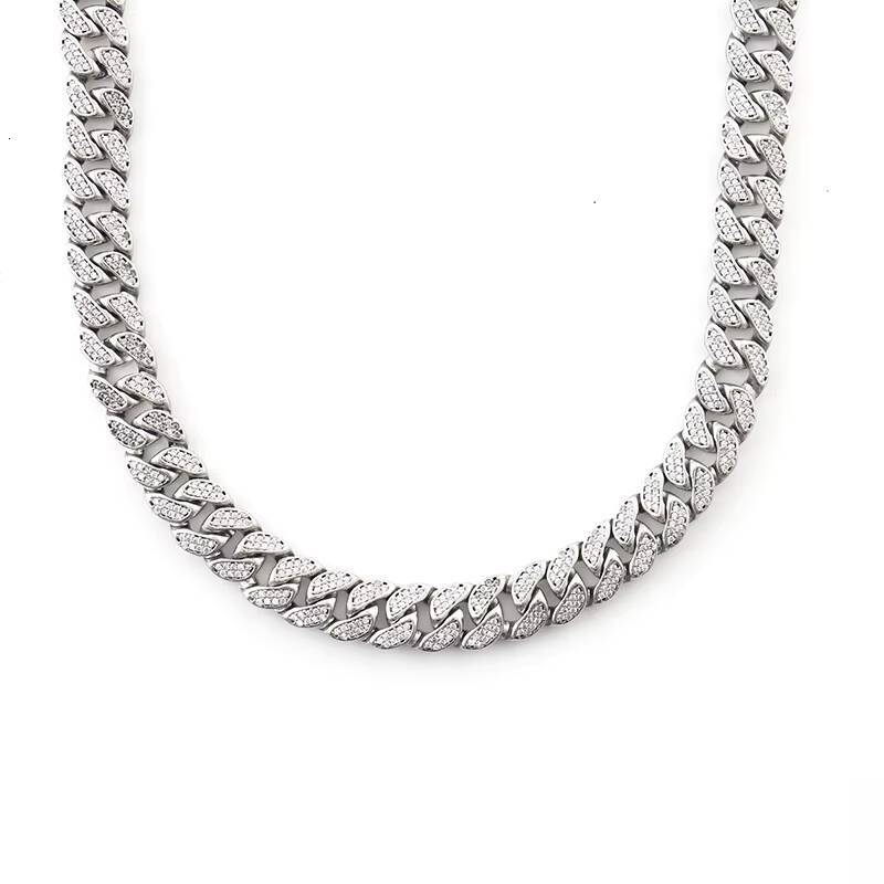 Jewelry Moissanite Trendy Women Design Jewelry Zircon Wave Cuban Chain Necklace Gift Chain Party