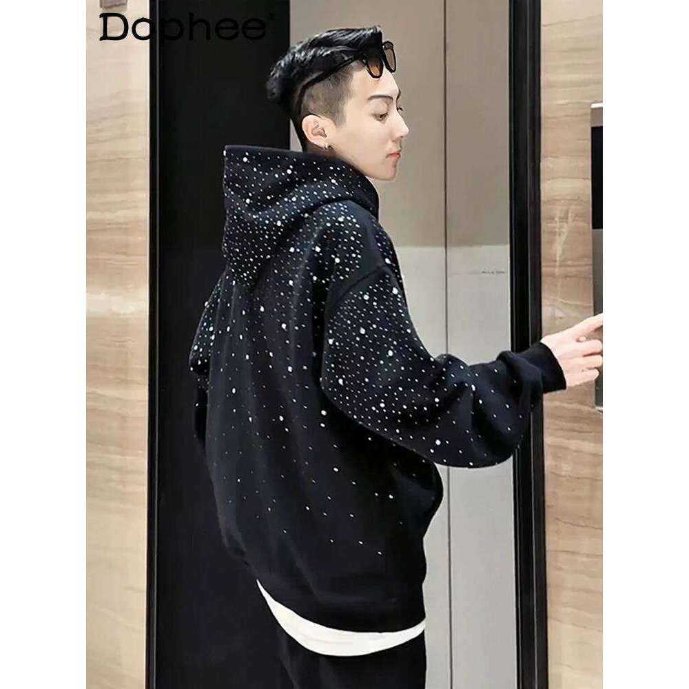 Men's 2025 Spring Autumn New Fashion Tops High-End Hoodies Jackets Babysbreath Hot Dia Shoulder Padded Hooded Sweatshirts