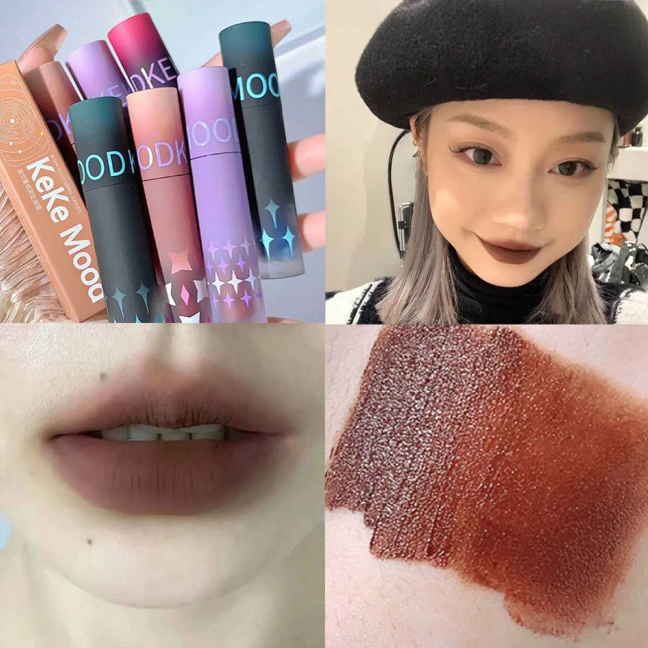 Long-Lasting Waterproof Velvet Blue Gothic Matte Lip Gloss Black Brown Sexy Pigeon Blood Red Lip Tint for Festival MakeupXJ250724