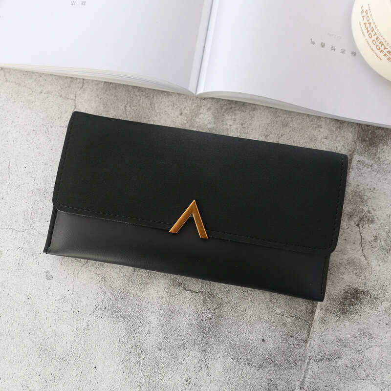 Korean Style Women's Long Wallet New Clutch Bag Solid Color Simple Zipper Student Multi-Card Slots