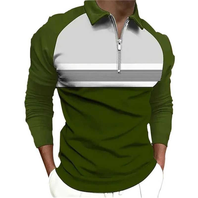 100% Polyester Summer Men Casual Long Sleeve Polo Shirt Men Sport Lapel Business Golf Polo Shirt Tops XJ250725