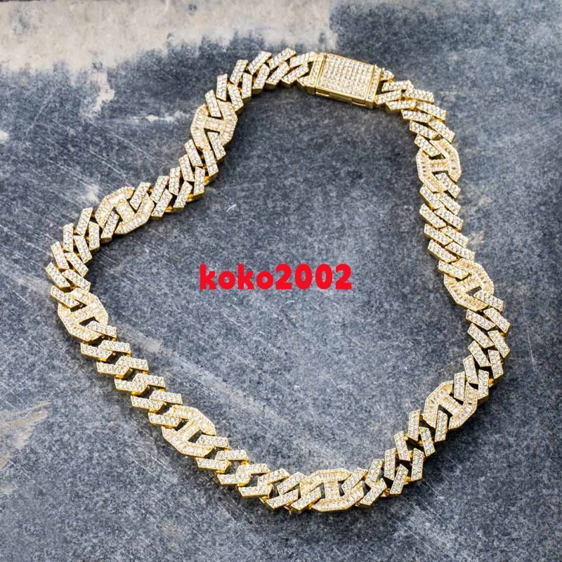 Custom Moissanite Cuban Link Chain Iced Out Hip Hop Necklace for Men 18K Gold Plated VVS Bling Jewelry Wholesale Supplier