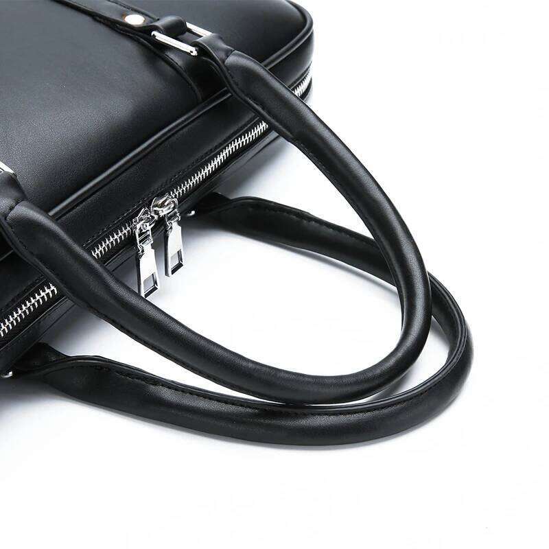 Men's Business Solid Color PU Leather Handbag Computer Bag Briefcase Laptop Para Hombre Sac A Main Bag Men Bolsos