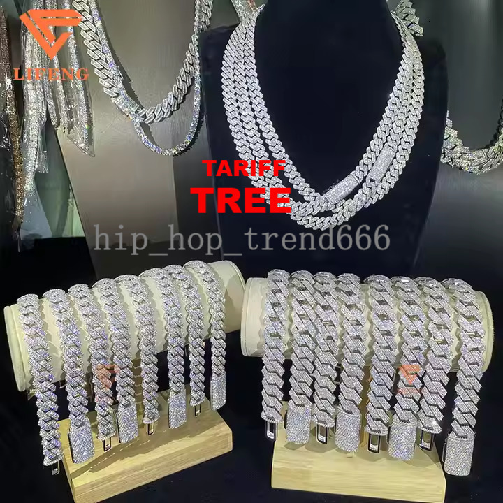 925 Sterling Silver Iced Out VVS Moissanite Diamond Pendant Fine Jewelry Hip Hop Cuban Link Chain Men Gold Plated White Gold