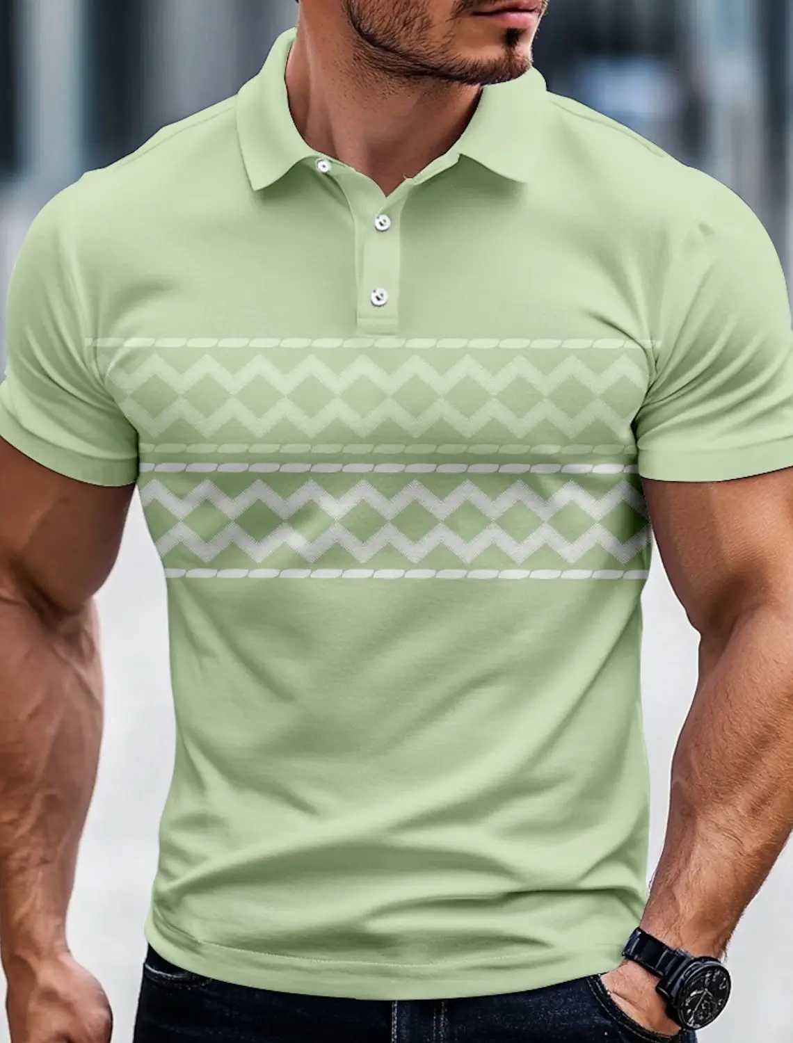 3D Printed Vintage Mens Geometric Line Polo Ethnic Short Sleeve Polo Shirt Collared Shirt Casual Outdoor Business Daily Wear XJ250725