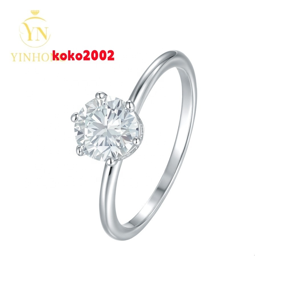 18k Gold Plated Fashion Silver Jewelry 1ct Moissanite 925 Sterling Silver Ring