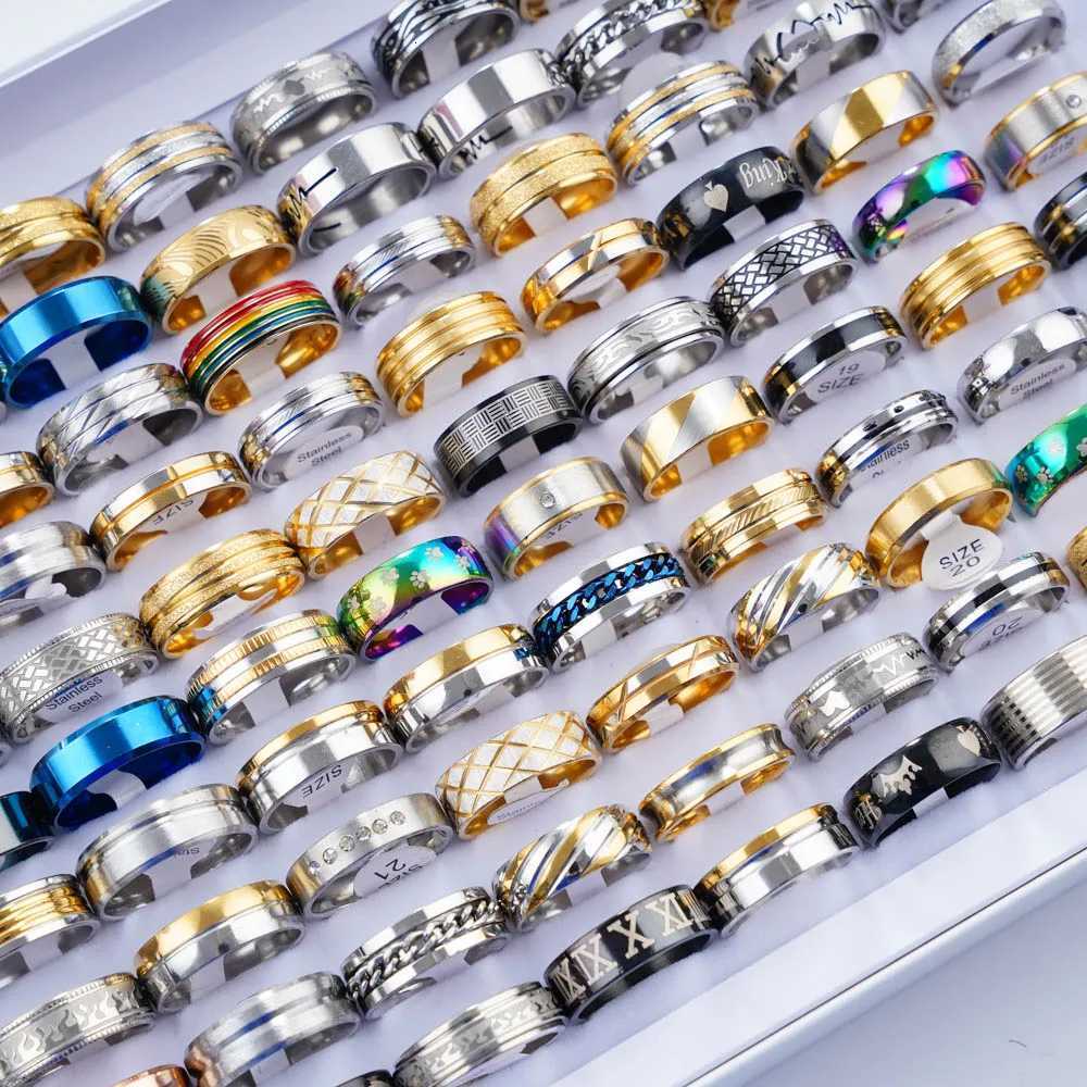 20 pieces/batch of fashionable heart-shaped stainless steel love rings mens mixed style party gifts jewelry accessories W250417