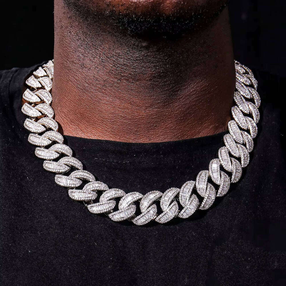 Cuba Chain 6MM sier hip hop jewelry men's bracelet cuban link chain moissanite