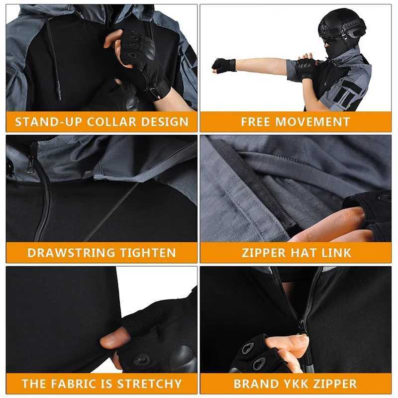 HAN WILD Hiking T-Shirt Tactical Shirt Summer Camouflage Wear Resistant Shirt Camping Hunting Shirt Casual Pants Men Clothing Y250724