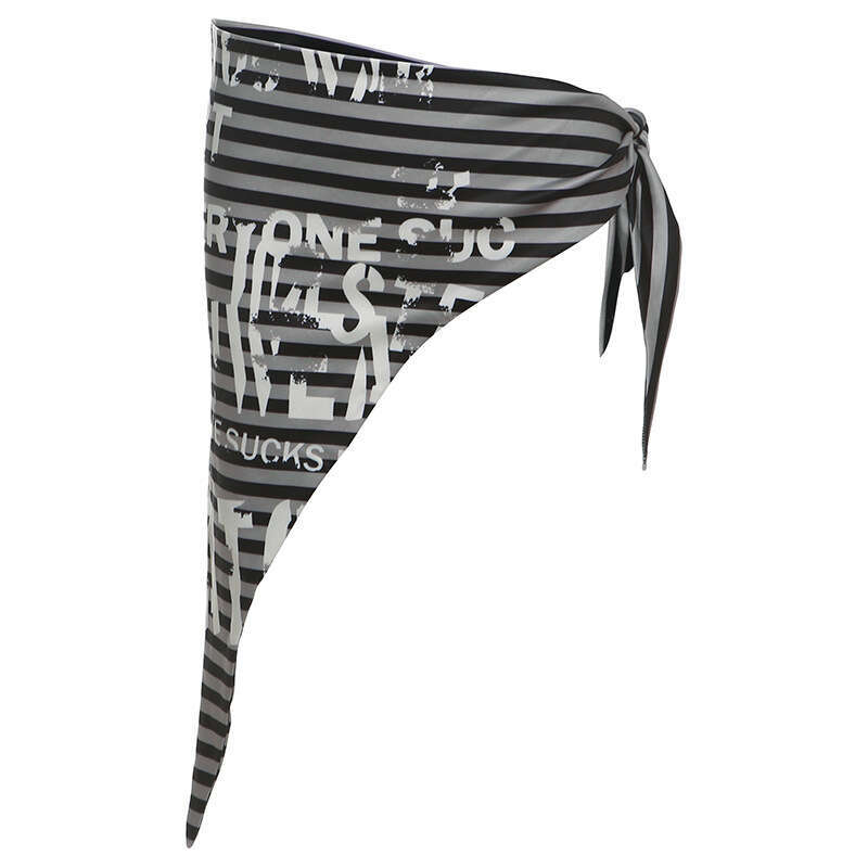 2025 Summer New Hot Girl Hip-Hop Striped Letter Fashion Casual Design Waist Decoration Women's Clothing 4ad