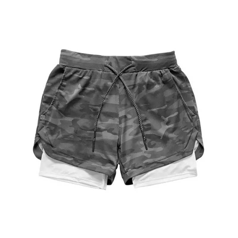 2 in 1 Double-deck Quick Dry Beach Bottoms Fitness Breathable Gym Training Jogging Shorts Men W250724