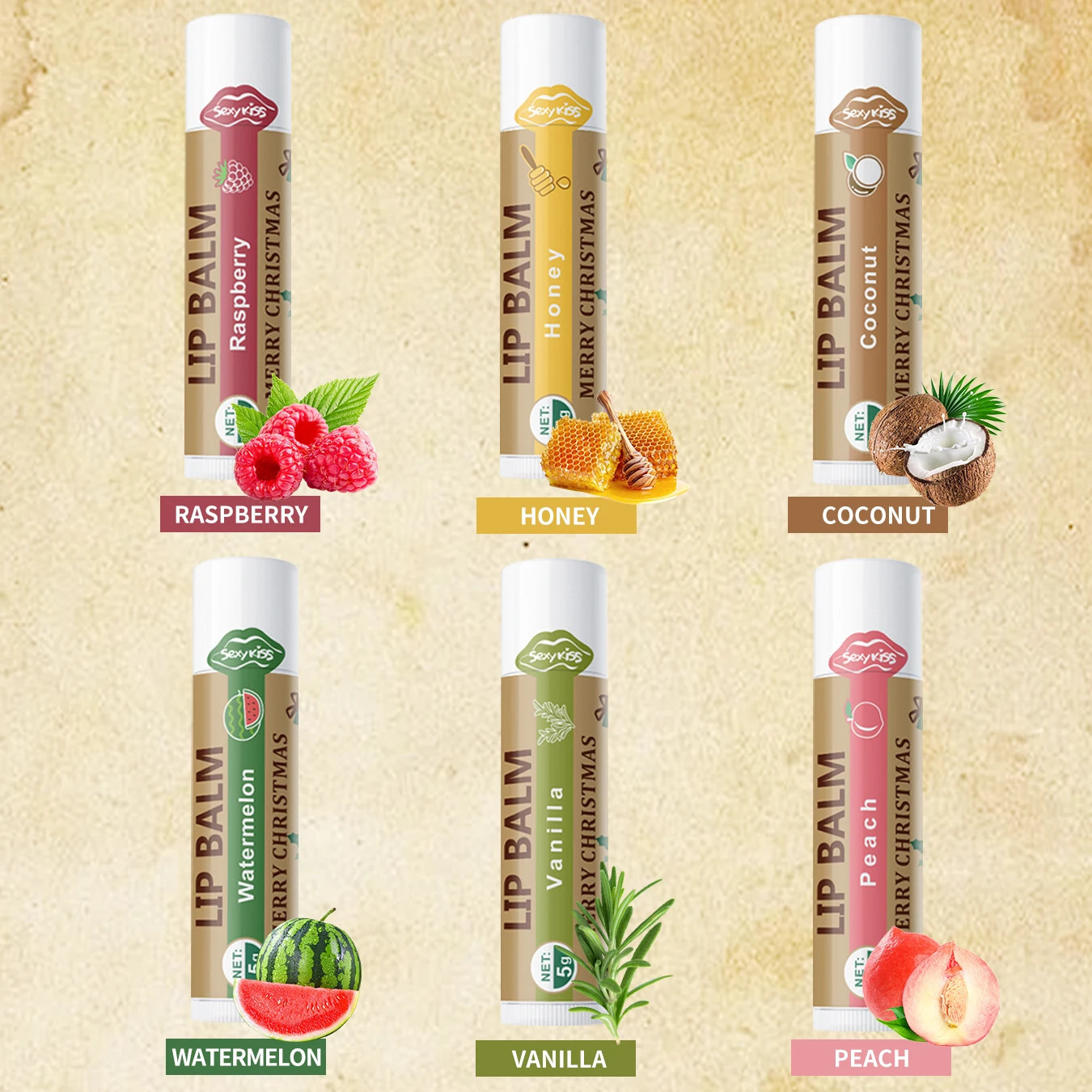 Christmas gift 6PCSbox lip balm set shiny and moisturizing softening dead skin suitable for dry lips a women 250716