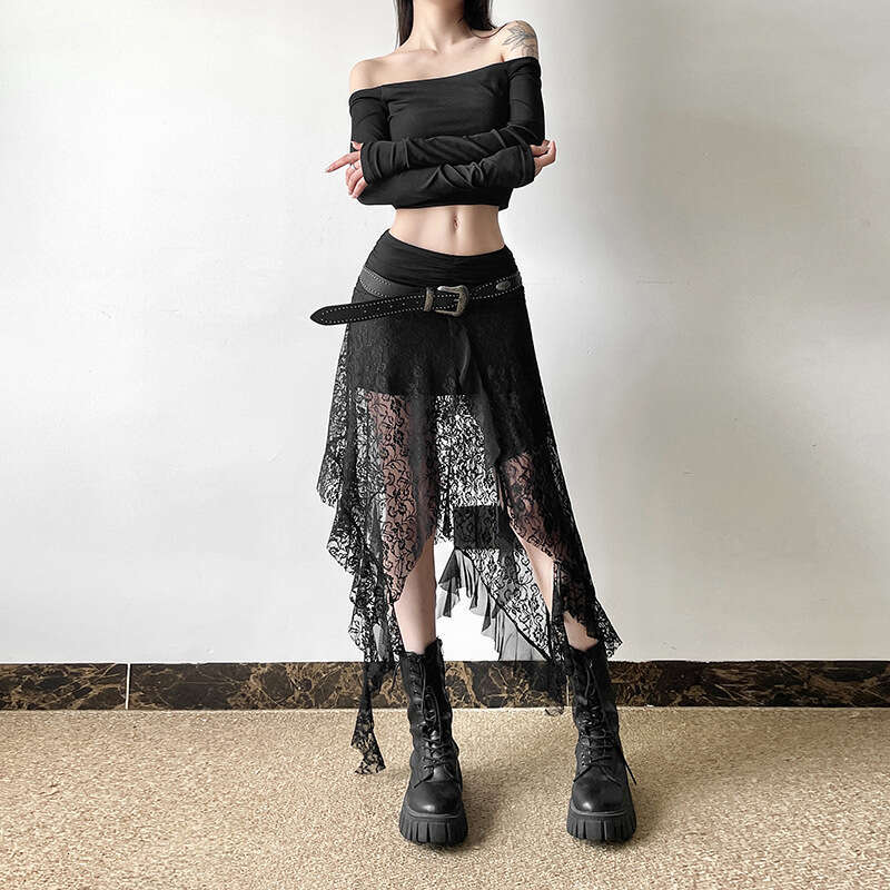 2024 Autumn New Women's Solid Color Slim Fit Street Fashion High Waist Mid-Length Skirt e9f